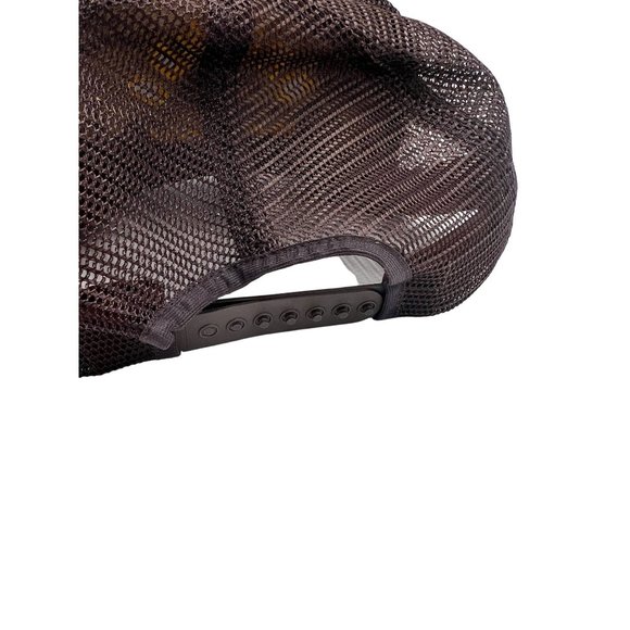 Vintage Brown & Gold Spellout Orlando Police Trucker Hat Cap Ball cap Mesh Snap - Picture 2 of 5